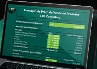Tela da Planilha de Precificação aberta num notebook